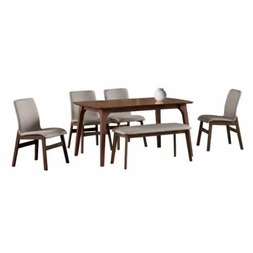 Gibson Dining Set (1 Table + 4 Chairs + 1 Bench)