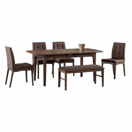 Bob Dining Set (1 Table + 4 Chairs + 1 Bench)